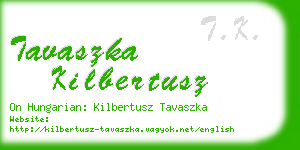 tavaszka kilbertusz business card